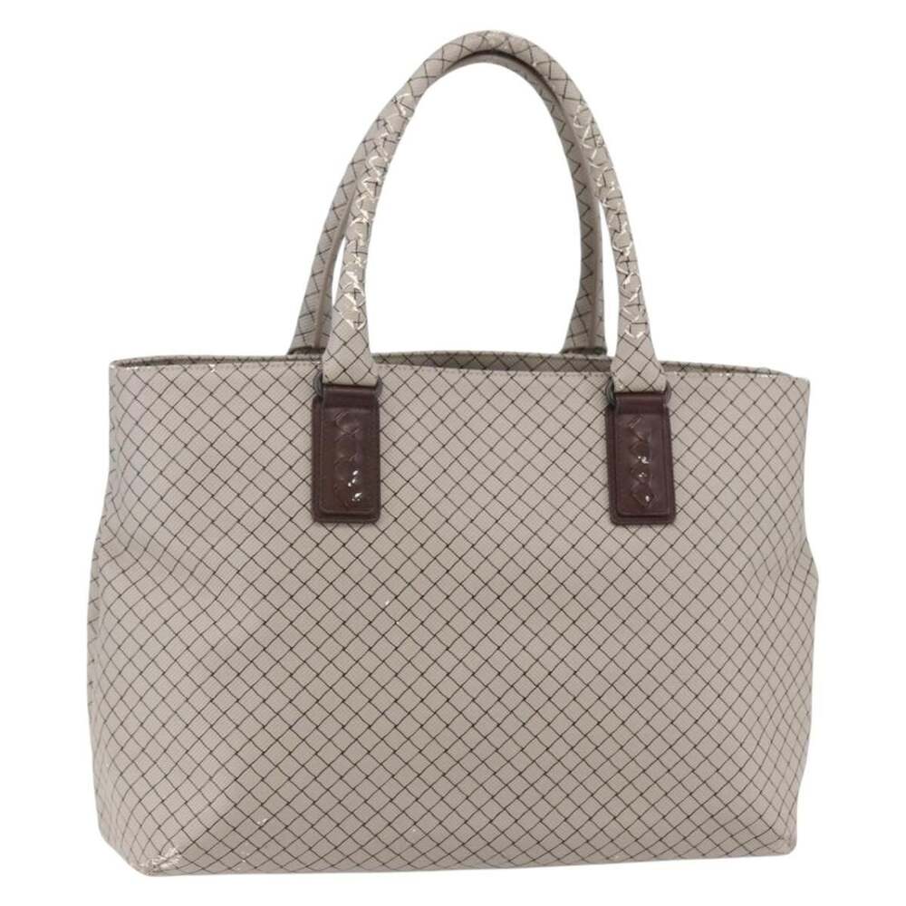 Bottega Veneta Intrecciato Vinyl Pattern Tote Bag Gray